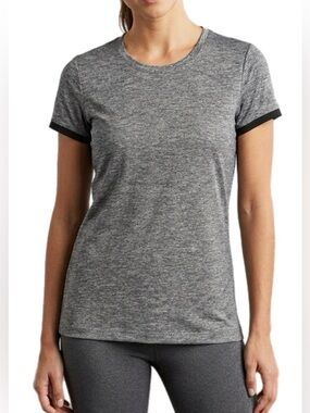 Champion Black Heather Short Sleeve Tee with Black Trim